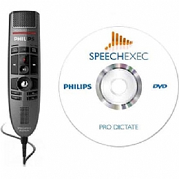 Philips LFH3500-SpeechExec SpeechMike Premium with USB Precision Microphone and SpeechExec Dictation Workflow Software - Push Button Operation