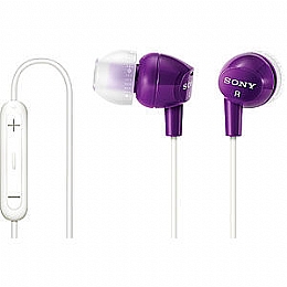 Sony DR-EX12iP-VIOLET Stereo Headphone Headsets with Remote for Mic iPod Track and Volume Control - Violet
