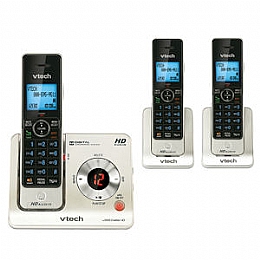 Vtech LS6425-3 DECT 6.0 Expandable Cordless Phone with Talking Caller ID and Digital Answering System - 3 Handset Pack