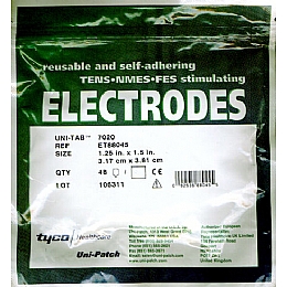Covidien Uni-Tab 7020 Reusable and Self-adhering Stimulating Electrodes - 1.25" x 1.5" square patches