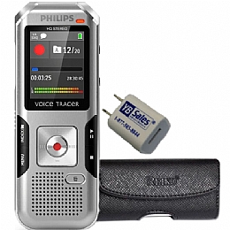 Philips 361848 4GB Expandable Digital Voice Recorder with Power Adapter and Premium Case