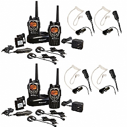 Midland 3624413 2-Way Radio Value Pack with 4 Midland Transparent Security Headsets