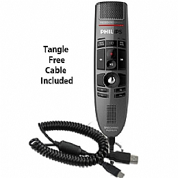 Philips LFH3500-CC SpeechMike Premium USB Precision Microphone with USB Coiled Cord - Push Button Operation