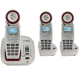 Clarity XLC3.4X3HS DECT 6.0 Expandable Extra Loud Cordless Phones with Talking Caller ID - 3 Handset Pack