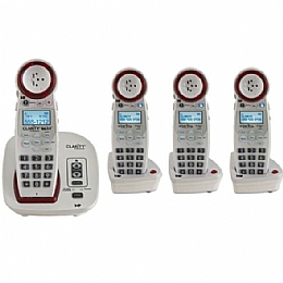 Clarity XLC3.4X3HS DECT 6.0 Expandable Extra Loud Cordless Phones with Talking Caller ID - 4 Handset Pack