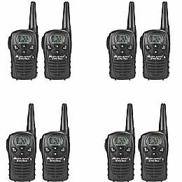 Midland LXT118X4 Talkabout FRS/GMRS Two Way Radio with 18 Mile Range and 22 Channels - 8 Pack