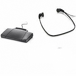 Philips 3-Pedal Foot Control - 3.5mm Connection with Stereo Under-the-Chin Style Stereo Headsets