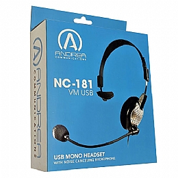 Andrea Communications C1-1022300-50 (NC-181VM USB) High Quality Digital Monaural Headset - Includes storage bag -Retail Packaging
