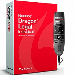 Nuance 369043 Dragon Naturally Speaking Legal Version 14 Speech Recognition Software with SpeechMike Premium USB Precision Microphone - Push Button Operation