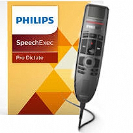 Philips LFH3700 SpeechMike Premium Touch Precision USB Microphone and SpeechExec Dictation Workflow Software - Push Button Operation