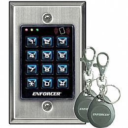 Seco-Larm SK-1131-SPQ Enforcer Access Control Keypad, Built-in Proximity Reader, 1,200 Users, 3 Outputs, Indoors with Two Key Fob Proximity Tags