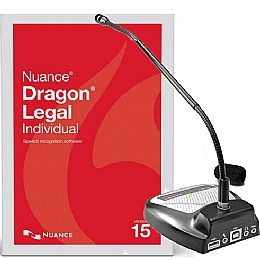 Nuance 375807 Dragon Legal Individual Version 15 Speech Recognition Software with Speechware 6-in-1 TableMike USB Microphone
