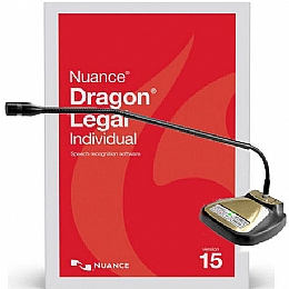 Nuance 375808 Dragon Legal Individual Version 15 Speech Recognition Software with Speechware 9-in-1 TableMike USB Microphone