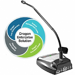 Nuance 375810 Dragon Law Enforcement State and Local Government OLP Level AA with Speechware 6-in-1 TableMike USB Microphone