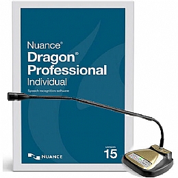 Nuance 375814 Dragon Professional Individual Version 15 Speech Recognition Software with Speechware 9-in-1 TableMike USB Microphone