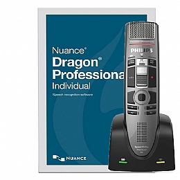 Nuance 377494 Dragon Professional Individual Version 15 with SpeechMike Premium Air Wireless Precision Microphone - Slide Switch Operation