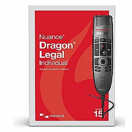 Nuance 377656 Dragon Legal Individual Version 15 Speech Recognition Software with Philips SpeechMike Premium Touch Microphone - Push Button Operation (SMP3700)