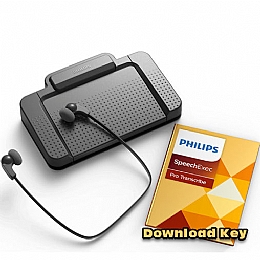 Philips LFH7277/08 Professional Transcription Kit includes Foot control, Headset and SpeechExec Pro 2 year Subscription Software Version 11.5