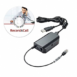 VEC LRX-40USB-RAC Telephone Handset Recording USB Adapter and RecordACall Telephone call Recording Software for Windows (RAC)