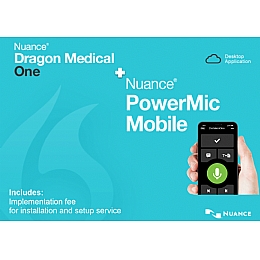Nuance DMO-1 Dragon Medical One and PowerMic Mobile, 1-Year Term with Implementation Fee Included for First-Time Buyers