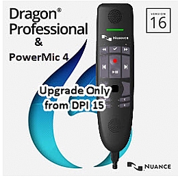 Nuance DP89A-R97-16.0 Dragon Professional 16 Upgrade from Professional 15 or DPI15 With PowerMic 4
