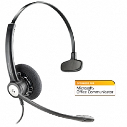 Plantronics Entera HW111N (79180-04) USB-M Monaural Headsets Optimized for Microsoft Office Communicator