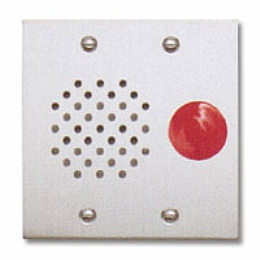Aiphone IE-SSR Audio Only Door Station, Stainless Steel, Red Mushroom Call Button, Flush Mount